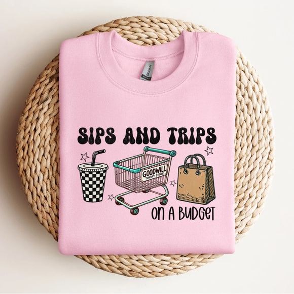 Sips & Trips to the Thrift Store Sweatshirt - Picture 1 of 1